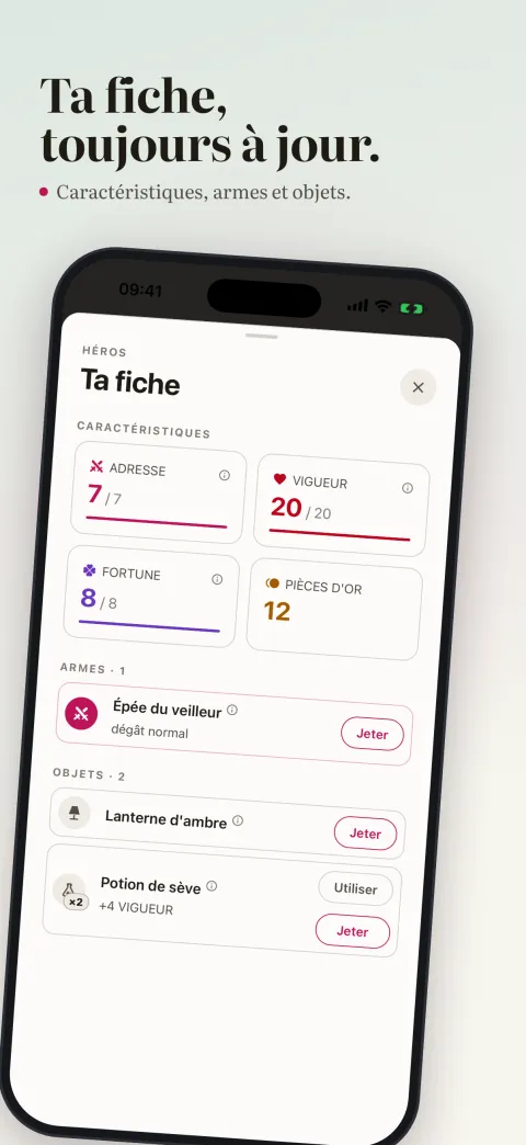 Ta fiche, toujours à jour.